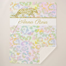 Cobertor Sherpa *~* Colheita Dourada Coluna Leopardo 