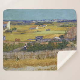 Cobertor Sherpa Colheita em La Crau Vincent Van Gogh