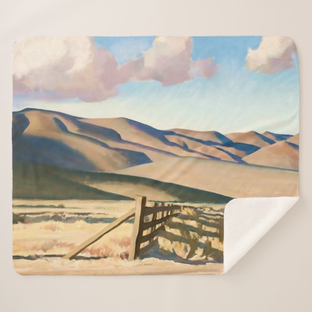 Cobertor Sherpa “Colinas de Nevada” por Maynard Dixon (Frente (Horizontal))