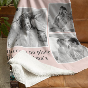 Cobertor Sherpa Collage Photo Pastel Pink Melhor Presente Avô