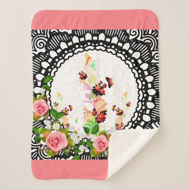 Cobertor Sherpa Collage vintage (Frente)