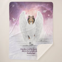 Collie Angel on Dog Heaven Stairs, Pet Memorial -