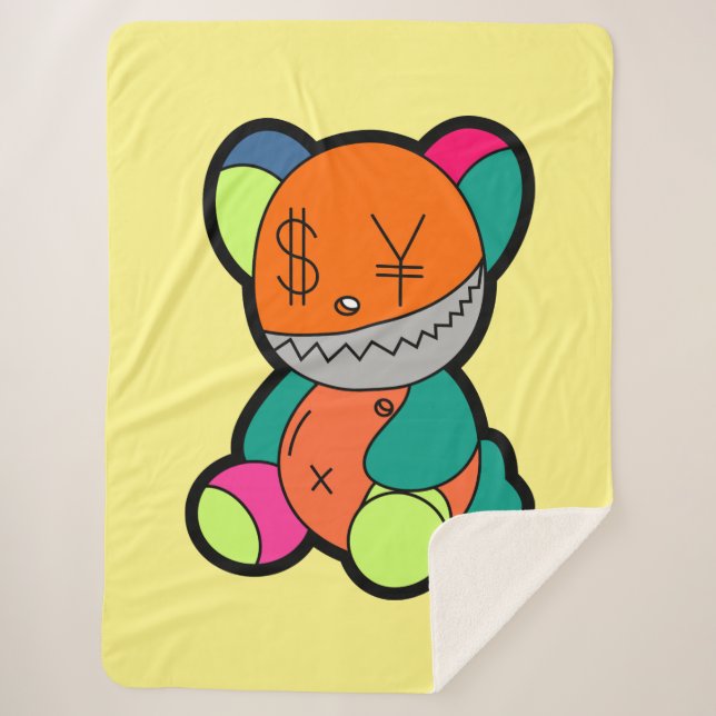 Cobertor Sherpa Colorful bear (Frente)