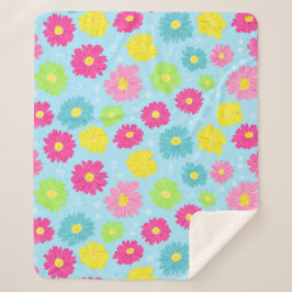 Cobertor Sherpa Colorful Daisies