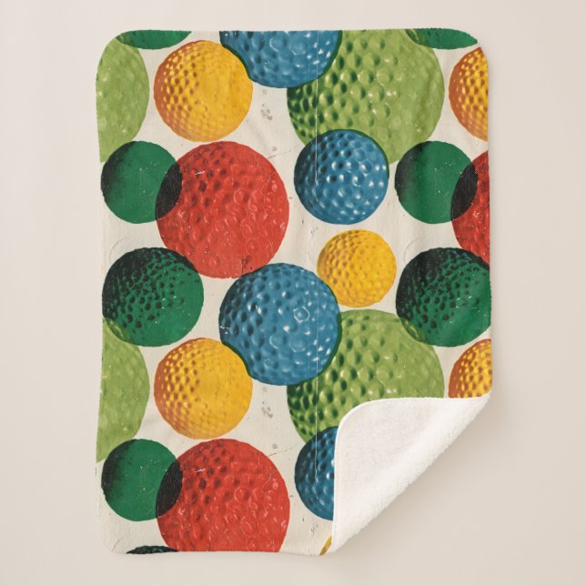 Cobertor Sherpa Colorful Golf Ball Pattern (Frente)
