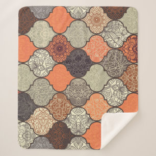 Cobertor Sherpa Colorful Mandala: Patchwork Islâmica Sem Olhos.