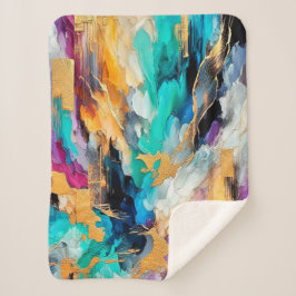 Cobertor Sherpa Colors and Gold