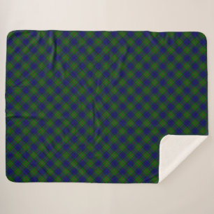 Cobertor Sherpa Colquhoun tartan xadrez verde azul
