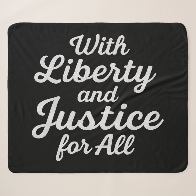 Cobertor Sherpa Com Liberdade e Justiça para Todos Protestam Liber (Frente (Horizontal))
