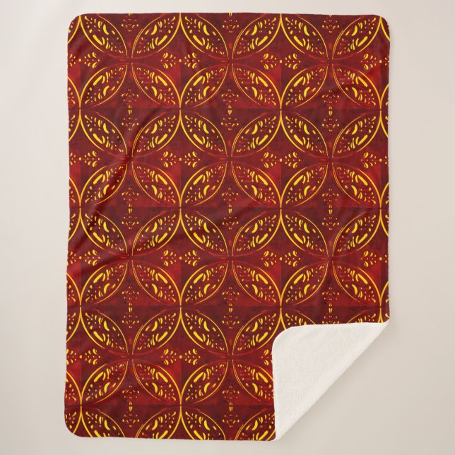 Cobertor Sherpa com Padrão Decorativo (Frente)