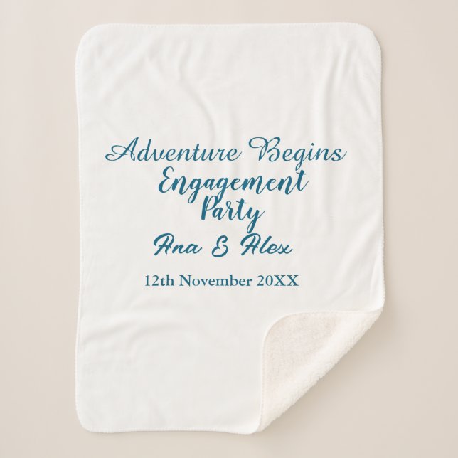 Cobertor Sherpa começa a festa de noivado aventura nome da (Frente)