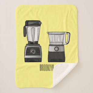 Cobertor Sherpa Comida e ilustração do desenho do blender