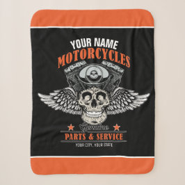 Cobertor Sherpa Compro de Motociclos Personalizados do Crânio Voad