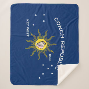 Cobertor Sherpa Conch Republic Flag Key West Florida
