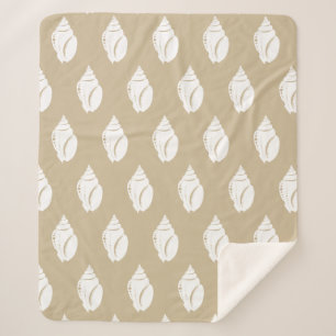 Cobertor Sherpa Conchas brancas costeiras e palha