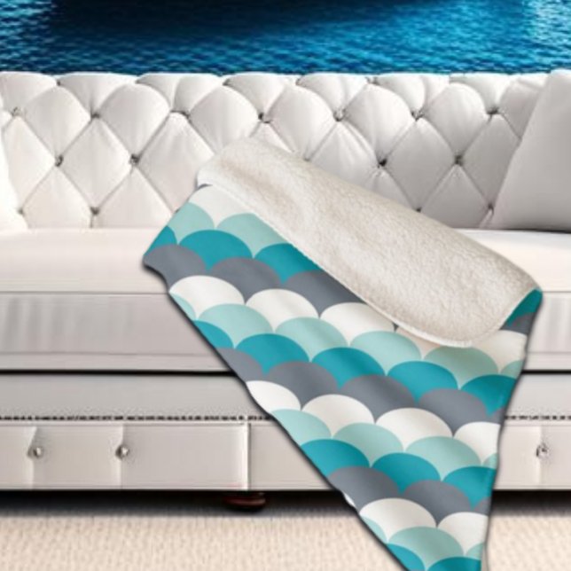 Cobertor Sherpa Conchas de Padrão Náutico (Criador carregado)