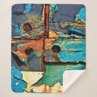Cobertor Sherpa Concrete wall with abstract painting