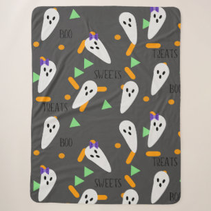 Cobertor Sherpa Confeites de Confete de Halloween Fantasmas
