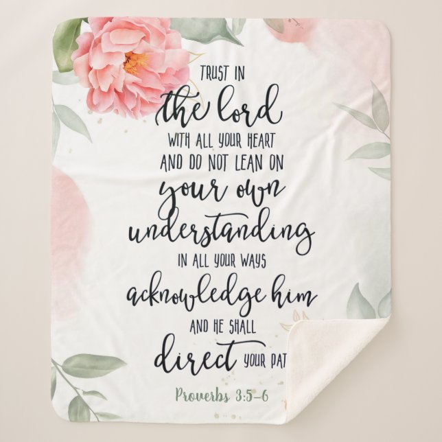 Cobertor Sherpa Confie no Lorde Flóral (Frente)