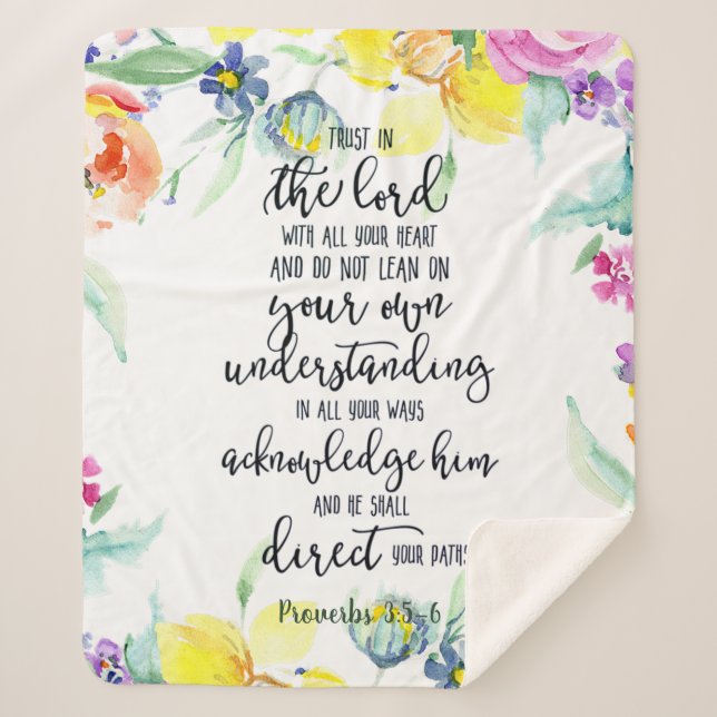 Cobertor Sherpa Confie no Lorde Flóral (Frente)