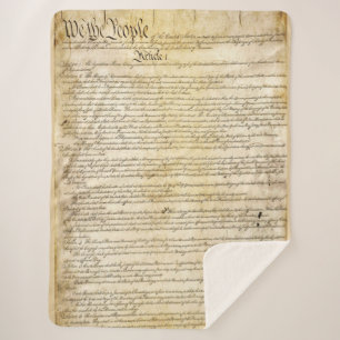Cobertor Sherpa Constituição de Estados Unidos do vintage