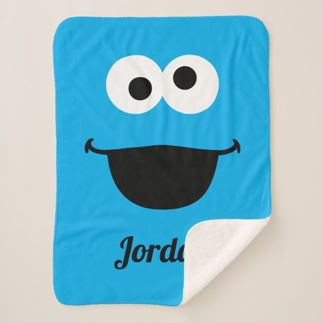 Cobertor Sherpa Cookie Face Art | Adicione seu nome (Frente)
