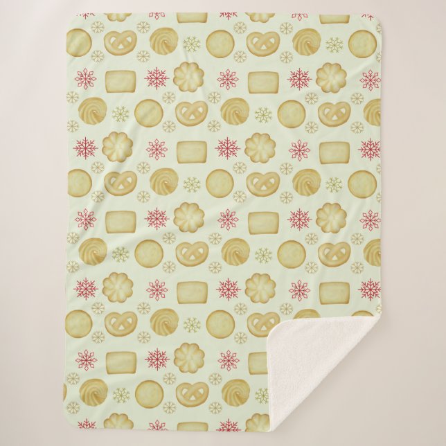 Cobertor Sherpa Cookies de Manteiga Feriados (Frente)