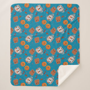 Cobertor Sherpa Cookies, pães: padrão de fundo azul