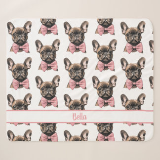 Cobertor Sherpa Coquette Frenchie Costumizable Name