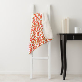 Cobertor Sherpa Cor âmbar e Impressão Leopardo Branco