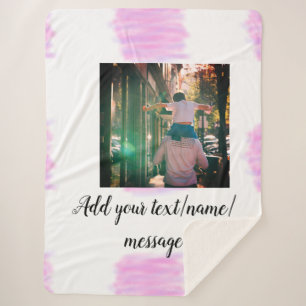 Cobertor Sherpa Cor d'água rosa púrpura pai filho pai adicionar im