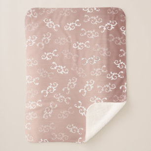 Cobertor Sherpa Cor damasco de Rosa de Vintage Dourada