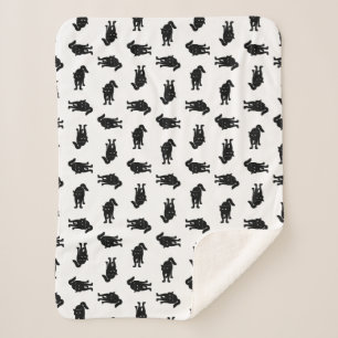 Cobertor Sherpa COR DE FUNDO PERSONALIZADO DO Padrão de Gato Pret