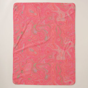 Cobertor Sherpa Cor-de-rosa e pedra laranja de fogo 1