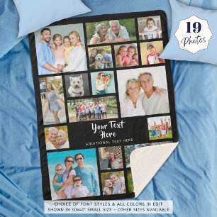 Cobertor Sherpa Cor Personalizada Personalizada da Colagem de Foto