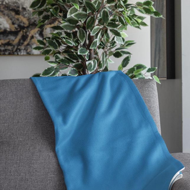 Cobertor Sherpa Cor Sólido Azul De Aço (Steel Blue Solid Plain Color Sherpa Blanket - Large Size)