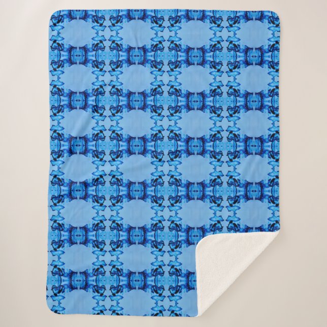 Cobertor Sherpa Coração Coral Azul (Frente)