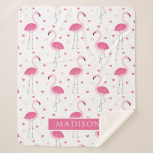 Cobertor Sherpa Coração de Amor, Flamingo, Girly Flamingo, Rosa 