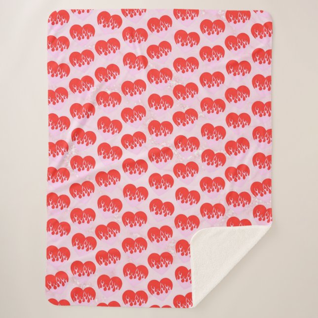 Cobertor Sherpa Coração de Fogo (Frente)