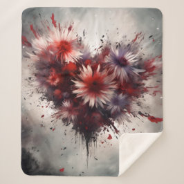 Cobertor Sherpa Coração Flor