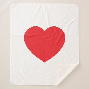 Cobertor Sherpa Coração Vermelho Gráfico Branco Moderno Simples