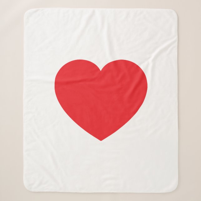 Cobertor Sherpa Coração Vermelho Gráfico Branco Moderno Simples (Frente)