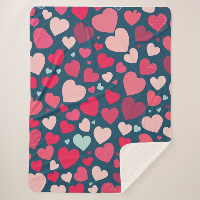 Cobertor Sherpa Corações (Frente)