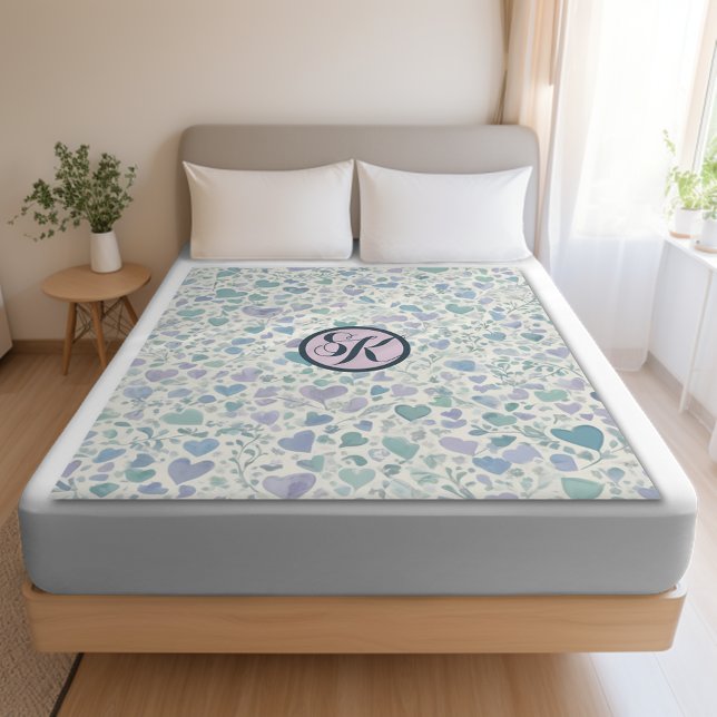 Cobertor Sherpa Corações de Amor Azul Roxo Verde (Criador carregado)