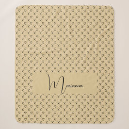 Cobertor Sherpa Corações de Xo Valentines Monogramados