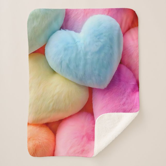 Cobertor Sherpa Corações Fleece Blanket (Frente)