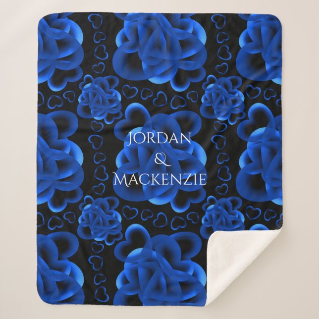 Cobertor Sherpa Corações Inteiro Padrão (Frente)