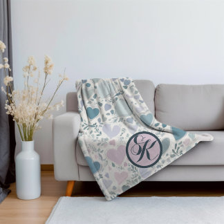 Cobertor Sherpa Corações, Starts e Folhas de Sage