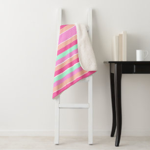 Cobertor Sherpa Cores de Bala Stripes