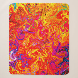 Cobertor Sherpa Cores de Lava em Negrito Design Abstrato